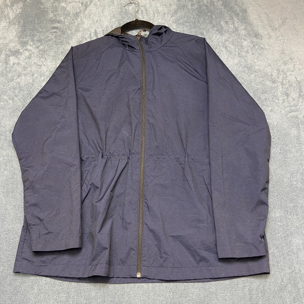 32 Degrees Fishing Jacket Mens L Navy Blue Hooded Windbreaker Outdoor Full Zip